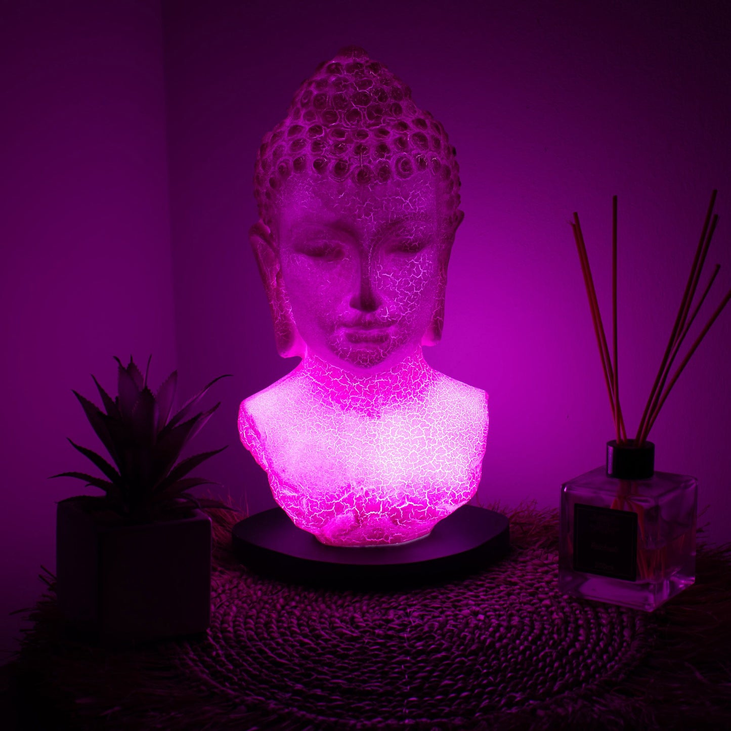 Buddha mellszobor lámpa Cseresznye repesztett – Ovális talp