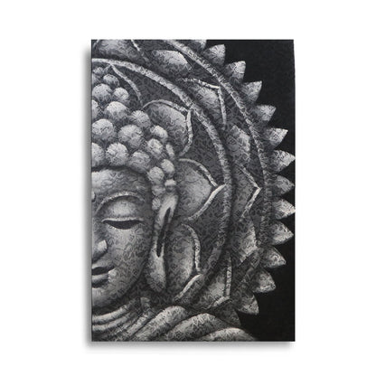 Szürke fél Buddha mandala 60x80 cm