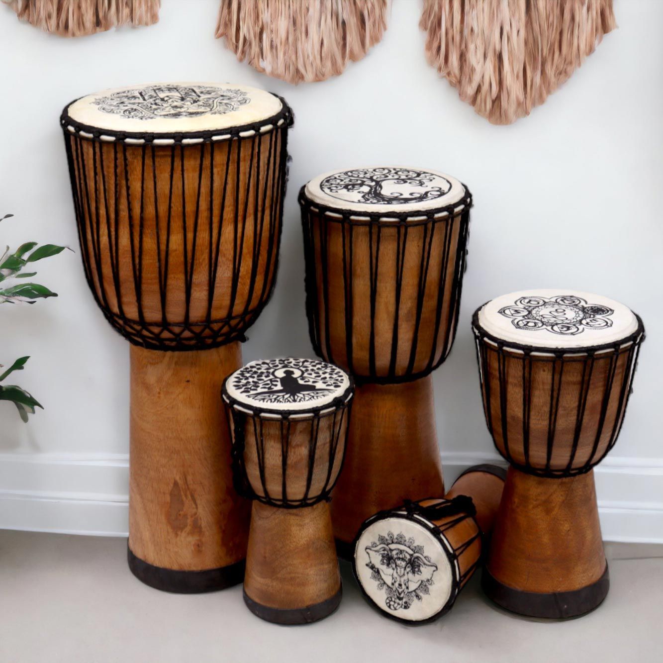 Kézműves széles tetejű djembe dob – 30 cm