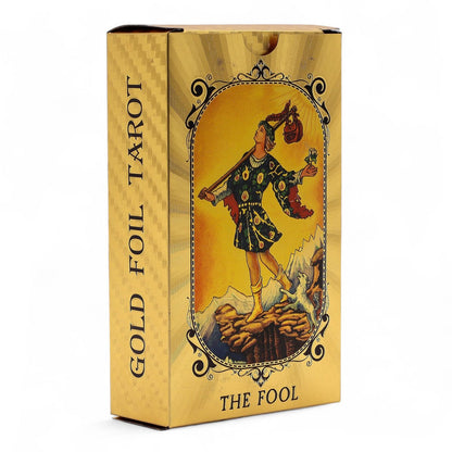 Kék és arany fóliás tarot kártya szett – mindent látó szem – füzettel
