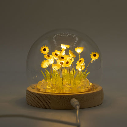 Floral Glow Kerti Kupola - 20 Napraforgó - LED USB