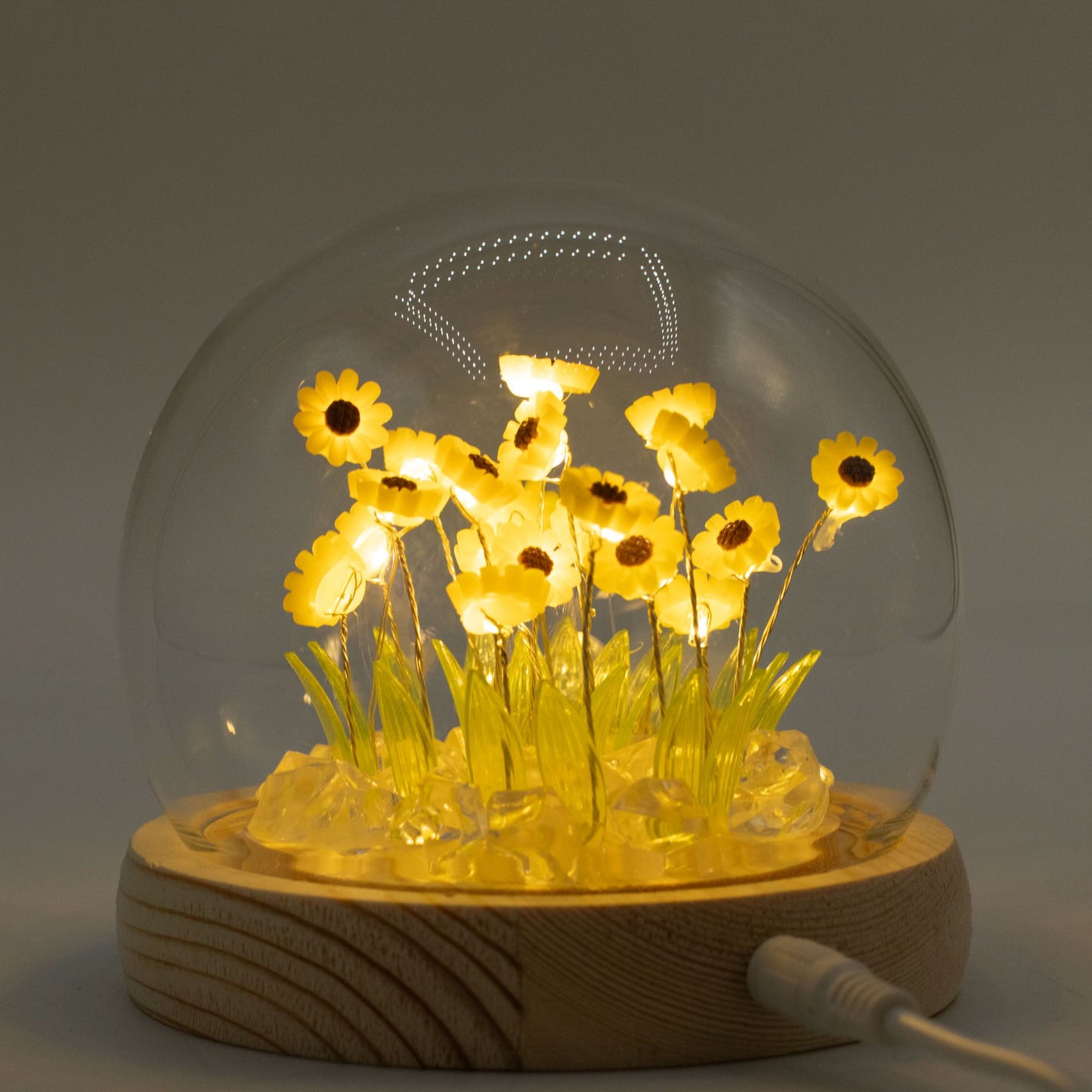 Floral Glow Kerti Kupola - 20 Napraforgó - LED USB
