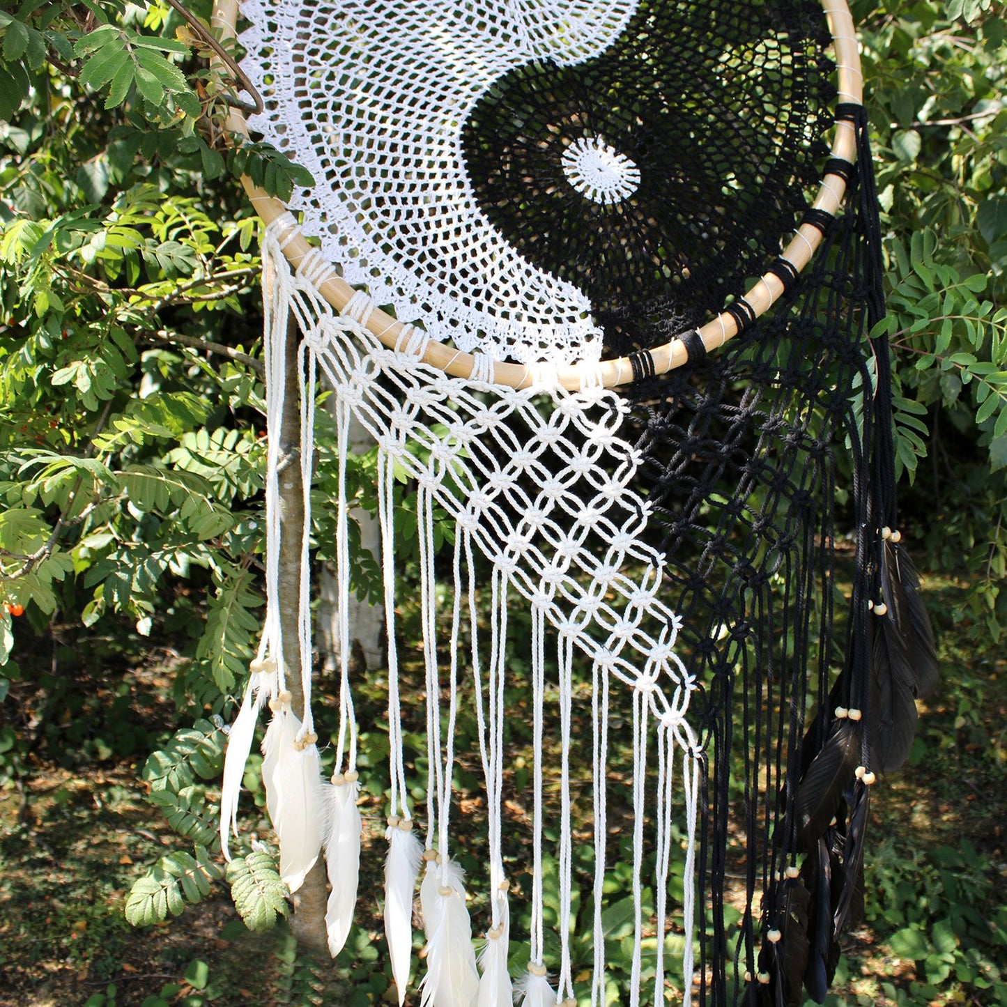 Bali álomfogók – Extra nagy Jing Jang Á: 50 cm