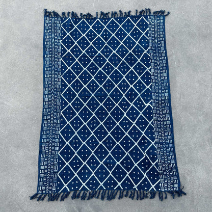 Kézzel készített indigókék takaró – 170x120cm – Midnight Heerak