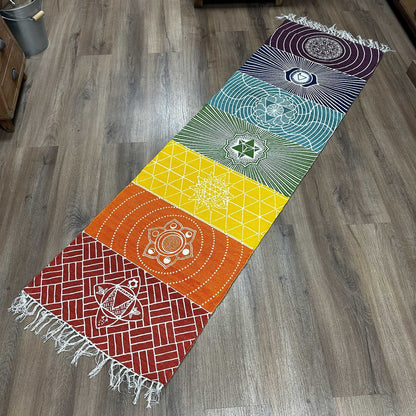 100% pamut jógaszőnyeg - 60x200cm - 7 csakra