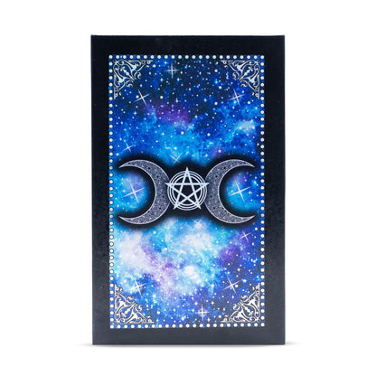 Kék Fóliás Tarot Kártya Szett – Hold Arc – füzettel
