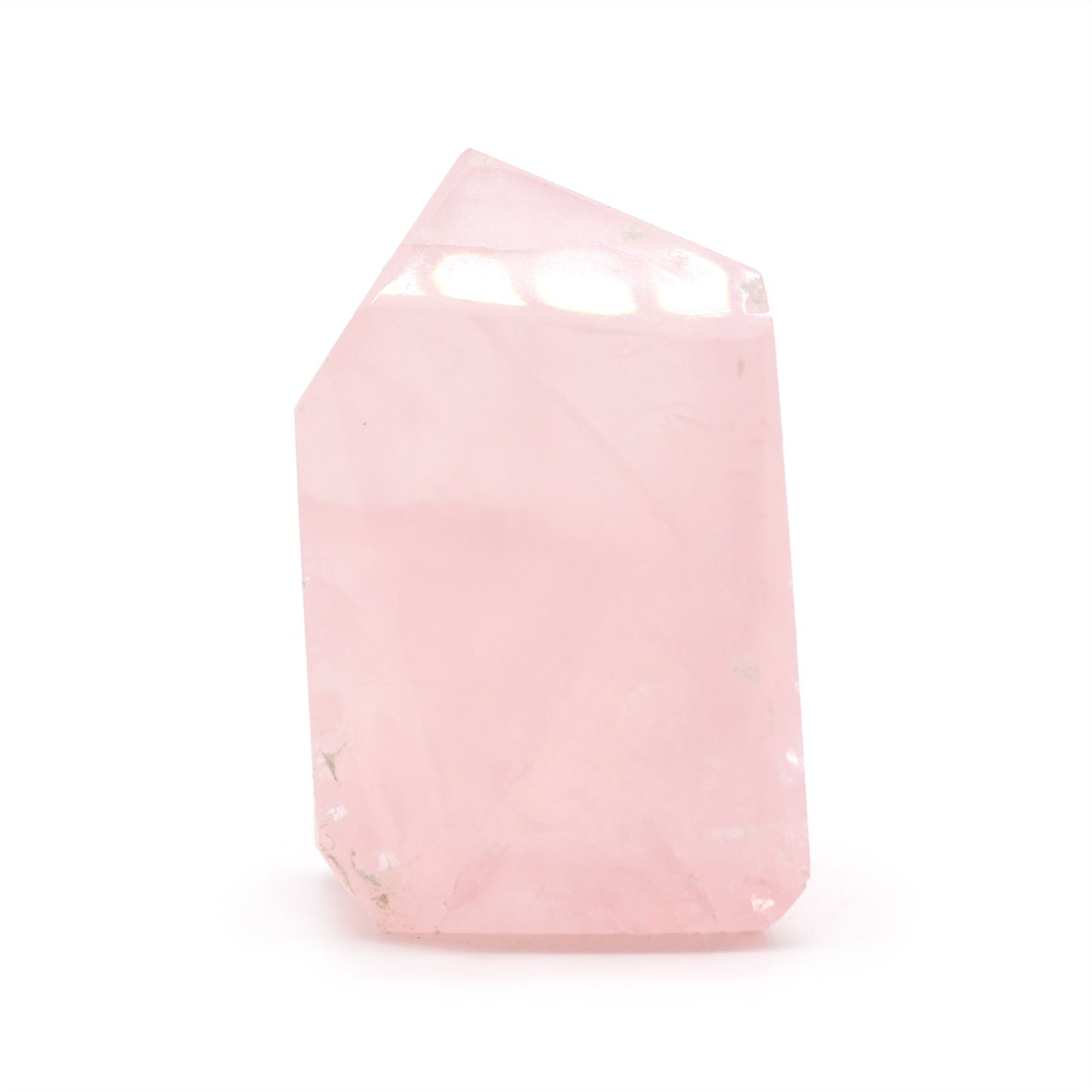 Csiszolt ásványhegyek kb. 6 cm (0,5 kg) - Indiai rózsakvarc (kb. 8 darab)
