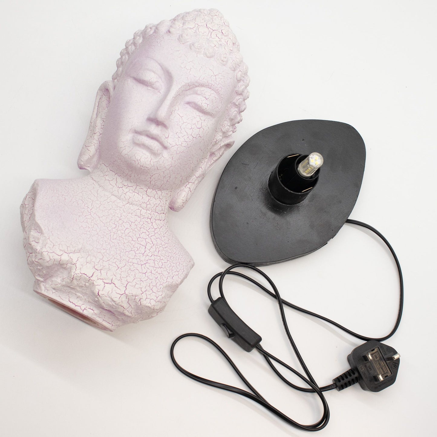 Buddha mellszobor lámpa Cseresznye repesztett – Ovális talp