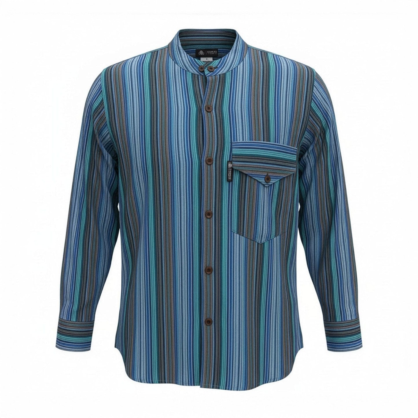 Nomad Sari Grandad Shirt - Turquoise