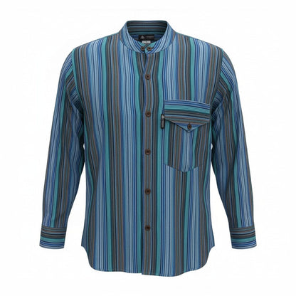 Nomad Sari Grandad Shirt - Turquoise